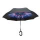 hands free C shape handle stamped flower picture reversible inverted umbrella for car