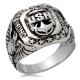 Men Sterling Silver Ring Punk Eagle US Army Military Band Ring (024441W)