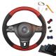 Leather and Carbon Steering Wheel Cover for Volkswagen VW Gol Tiguan Passat B7 Touran