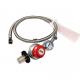 High Pressure LPG Regulator and Stainless Steel Hose for Stove Connection 5 FT Length