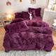 200TC Thread Count Purple Color Luxury Shaggy Warm Mink Velvet Bedding Set for Winter