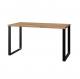 Modern Home Furniture Wooden Office Table Desk With Black Metal Frame Computer Table