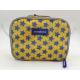 420D Printing Polyester Travel Cosmetic Bags Yellow Color Customized Logo
