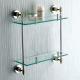 Scratch Resistant Bathroom Accessories Shelves Double Corner Glass Shelf