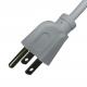 10A 125V 18AWG PVC Power Cord , White UL 3 Pin Plug US Standard Power Cord