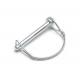 1/4'' Round Wire Lock Pin Carbon Steel White Zinc Effective Length 1-3/4'' For Trailer Couplings And Hitches