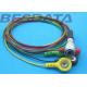 TPU Material ECG Cables And Leadwires 4 Leads Colorized Cable Snap IEC