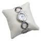 White Leatherette Watch Display Pillows 9*9cm Dimension With Embroidered Logo