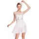 MiDee Lyrical Ballet Dance Costume Dresses Tank Top Illusion Sweetheart Sequins Joints Mesh Competition Dressing