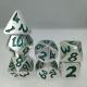 Lightweight For Collection Rpg Dice Set Green Silver Metal Portable Unique Metal Dice Game For Dnd