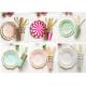 Paper Cups And Plates Set Festival Party Decorations With Hot Stamping Foil Color