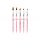 Professional Popular Pink Nail Paint Art Brushes Set With High Quality Kolinsky Hair