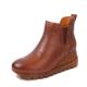 S029 Autumn and winter new leather ankle boots original handmade round toe wedge casual waterproof platform high heel