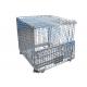 Galvanized Warehouse Logistics Transport Storage Folding Steel Metal Wire Mesh Cage Trolley