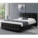 Plywood Upholstered Fabric Beds With Cube Shape Headboard / Footboard