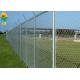 High Security Galvanized 4.6mm Chain Link Wire Fence With Barbed Wire On Top