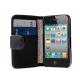 Wallet Leather Flip Case Cover Holster for Apple iPhone 4 4S 