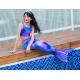 Stretchy Childrens Mermaid Tails Anti - UV 3D Colorful Printing Fabric