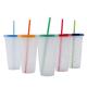 2020 Color Changing Color Confetti Reusable Cold Drink Cups Summer 24 oz Reusable Cups