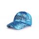 Sequins Blue Boys Mesh Baseball Caps Embroidery Breathable Good Flexibility