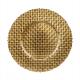 High Quality Gold Spraying 33*2.1cm Glass Charger Plate for Dinnerware