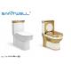 CE Approved Gold Ceramic Toilet SWC1411 780*380*750 Mm Dual Flush Washdown