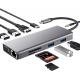 TYPE-C Male 11 In 1 Hub Computer Laptop Docking Station Adapter with 1000Mbps RJ45 and USB-C PD