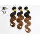 Colored 100% Remy Ombre Human Hair Extensions , Malaysian Body Wave Hair Extensions