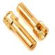 Flat Top 5mm Gold Plated Bullet Connectors , Brass Gold Plated Speaker Banana Plugs