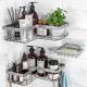 Rustproof Stainless Steel Shower Caddy with Adhesive for Corner Space