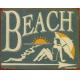 Beach Style Vintage Metal House Number Plaque , Portable Metal Tin Signs