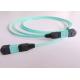 OM3 Ribbon MPO Patch Cable Crush Resistance With Female Connector Lightweight