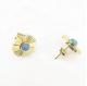 18K Gold Plated Stainless Steel Jewelry Synthetic Blue Turquoise Daisy Ear Stud For Women Gift Earrings