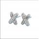 X Shape 925 Moissanite Stud Earrings Sterling Silver Jewelry