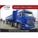 Transport Sand Stone Coal Dump Trailer Truck 3 Axles 80 Tons In Blue And Red