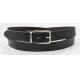 3.35cm Width Black PU Reversible Buckle Belt For Mens Nickel Satin Buckle