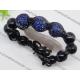 Adjustable size & newest style Shamballa beaded bracelets in blue stone 1760008 for women