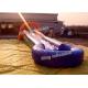 Funny U Shaped Outdoor Inflatable Water Slide PVC Tarpaulin With Blower