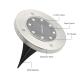 8 LED Outdoor Solar Power LED Lawn Light For Gardens Polycrystalline Silicon