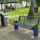 Powder Coated Blue Metal Garden Bench For Outdoor Street Playground Leisure