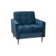 Dark Blue Color Linen Fabric Sofa Living Room Chair Set Personalized Design