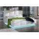 Optional Size White Faux Leather Gas Lift Upholstered Bed Upholstered Frame With Storage and Led