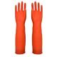 Red Waterproof Extra Long Sleeve Rubber Gloves  For Kitchen Cleaning