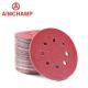 Red Aluminum Oxide Sand Paper 6 Inch Hook And Loop Sanding Disc Abrasive Paper