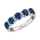 Blue Oval Lab Created Sapphire and CZ Five-Stone Ring With Silver