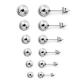 Fashion Jewelry Earrings Stainless Steel Round Ball Stud Earrings 4-10mm