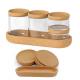 Eco-Friendly Cork Lids And Cork Tray For Set Of Cork Storage Jars