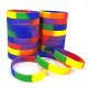 Custom Logo/Letter/Word/Pattern Printed Silicone Bracelets Promotion Multi Color Rainbow Gradient Silicone Wrist Band