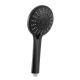 2024 High Pressure Handheld Shower Head With 5 Modes Powerful Round Black For Bathroom