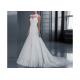 Fabric Inside Lining Sleeveless Lace Long Tail Bridal Gown Backless Zipper Design